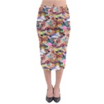 Retro Color Midi Pencil Skirt