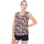 Retro Color Bubble Hem Chiffon Tank Top