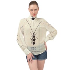 High Neck Long Sleeve Chiffon Top 