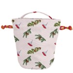 Rowan Branches And Spruce Branches Drawstring Bucket Bag