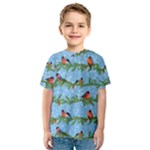 Bullfinches On Spruce Branches Kids  Sport Mesh Tee