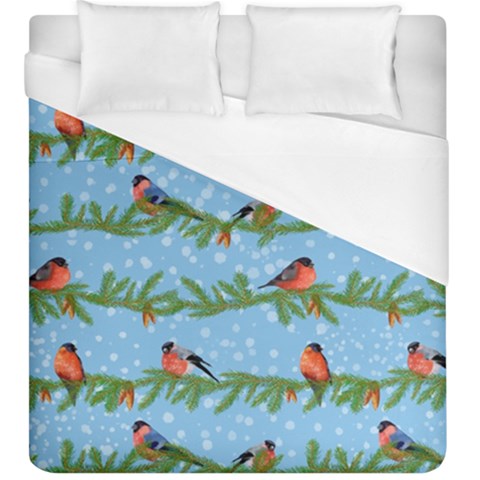 Bullfinches On Spruce Branches Duvet Cover (King Size) from ArtsNow.com