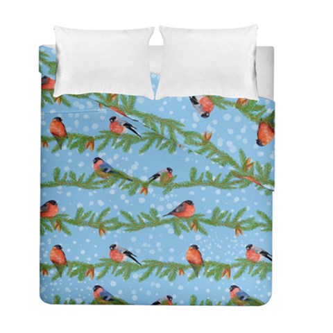 Bullfinches On Spruce Branches Duvet Cover Double Side (Full/ Double Size) from ArtsNow.com