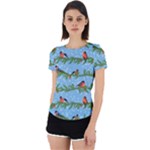 Bullfinches On Spruce Branches Back Cut Out Sport Tee