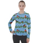 Bullfinches On Spruce Branches Women s Pique Long Sleeve Tee