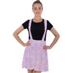 Multicolored Circles On A Pink Background Velvet Suspender Skater Skirt