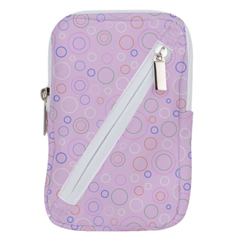 Multicolored Circles On A Pink Background Belt Pouch Bag (Large) from ArtsNow.com
