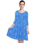 Circles Quarter Sleeve Waist Band Dress