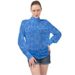 Circles High Neck Long Sleeve Chiffon Top