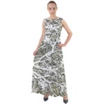 Linear Art Botanic Illustration Chiffon Mesh Boho Maxi Dress