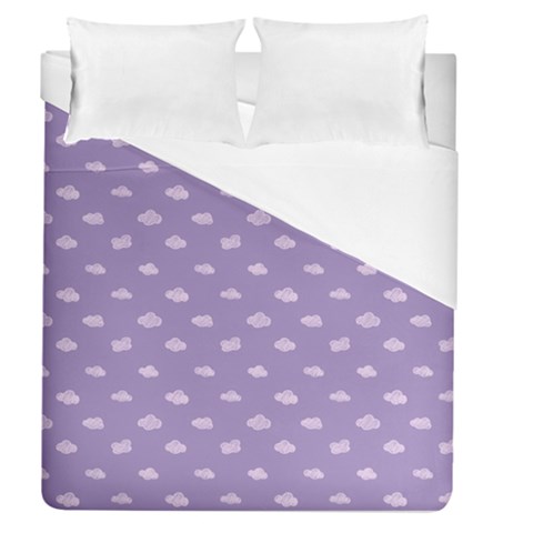 Pink Clouds On Purple Background Duvet Cover (Queen Size) from ArtsNow.com