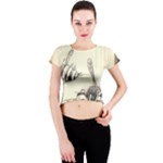 bees Crew Neck Crop Top