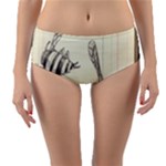 bees Reversible Mid-Waist Bikini Bottoms