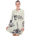 bees Long Sleeve Panel Dress