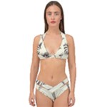 bees Double Strap Halter Bikini Set