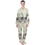 bees Satin Long Sleeve Pajamas Set