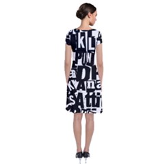 Short Sleeve Front Wrap Dress 