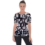 Punk Lives Shoulder Cut Out Short Sleeve Top