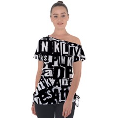 Off Shoulder Tie-Up T-Shirt 