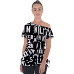 Punk Lives Off Shoulder Tie-Up Tee