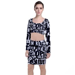 Long Sleeve Crop Top & Bodycon Skirt Set 