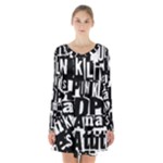 Punk Lives Long Sleeve Velvet V-neck Dress