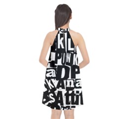 Halter Neckline Chiffon Dress  