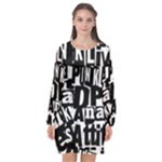 Punk Lives Long Sleeve Chiffon Shift Dress 