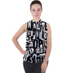 Punk Lives Mock Neck Chiffon Sleeveless Top