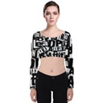 Punk Lives Velvet Long Sleeve Crop Top