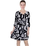 Punk Lives Quarter Sleeve Ruffle Waist Dress