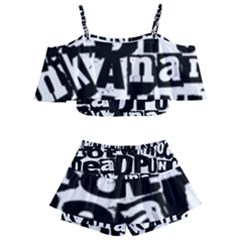 Kids  Off Shoulder Skirt Bikini 