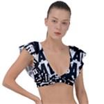 Punk Lives Plunge Frill Sleeve Bikini Top