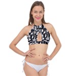 Punk Lives Cross Front Halter Bikini Top