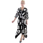 Punk Lives Quarter Sleeve Wrap Front Maxi Dress