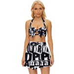 Punk Lives Vintage Style Bikini Top and Skirt Set 