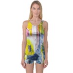 Graffiti Graphic One Piece Boyleg Swimsuit