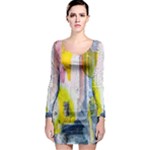 Graffiti Graphic Long Sleeve Bodycon Dress