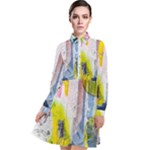 Graffiti Graphic Long Sleeve Chiffon Shirt Dress