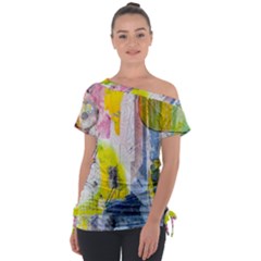 Off Shoulder Tie-Up T-Shirt 