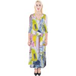Graffiti Graphic Quarter Sleeve Wrap Maxi Dress