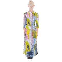 Quarter Sleeve Wrap Maxi Dress 