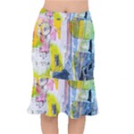 Graffiti Graphic Short Mermaid Skirt