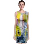 Graffiti Graphic Sleeveless Velvet Midi Dress