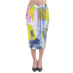 Velvet Midi Pencil Skirt 