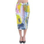 Graffiti Graphic Velvet Midi Pencil Skirt