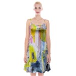 Graffiti Graphic Spaghetti Strap Velvet Dress