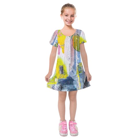 Graffiti Graphic Kids  Short Sleeve Velvet Dress from ArtsNow.com