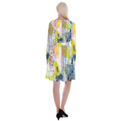 Long Sleeve Velvet Front Wrap Dress 