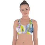 Graffiti Graphic Cross String Back Sports Bra